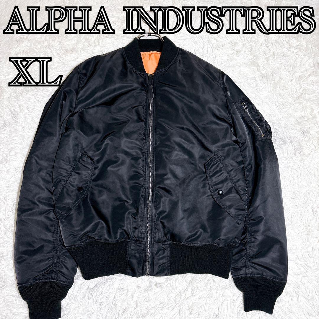 美品 ALPHA INDUSTRIES MA-1 フライトジャケット 黒 XL