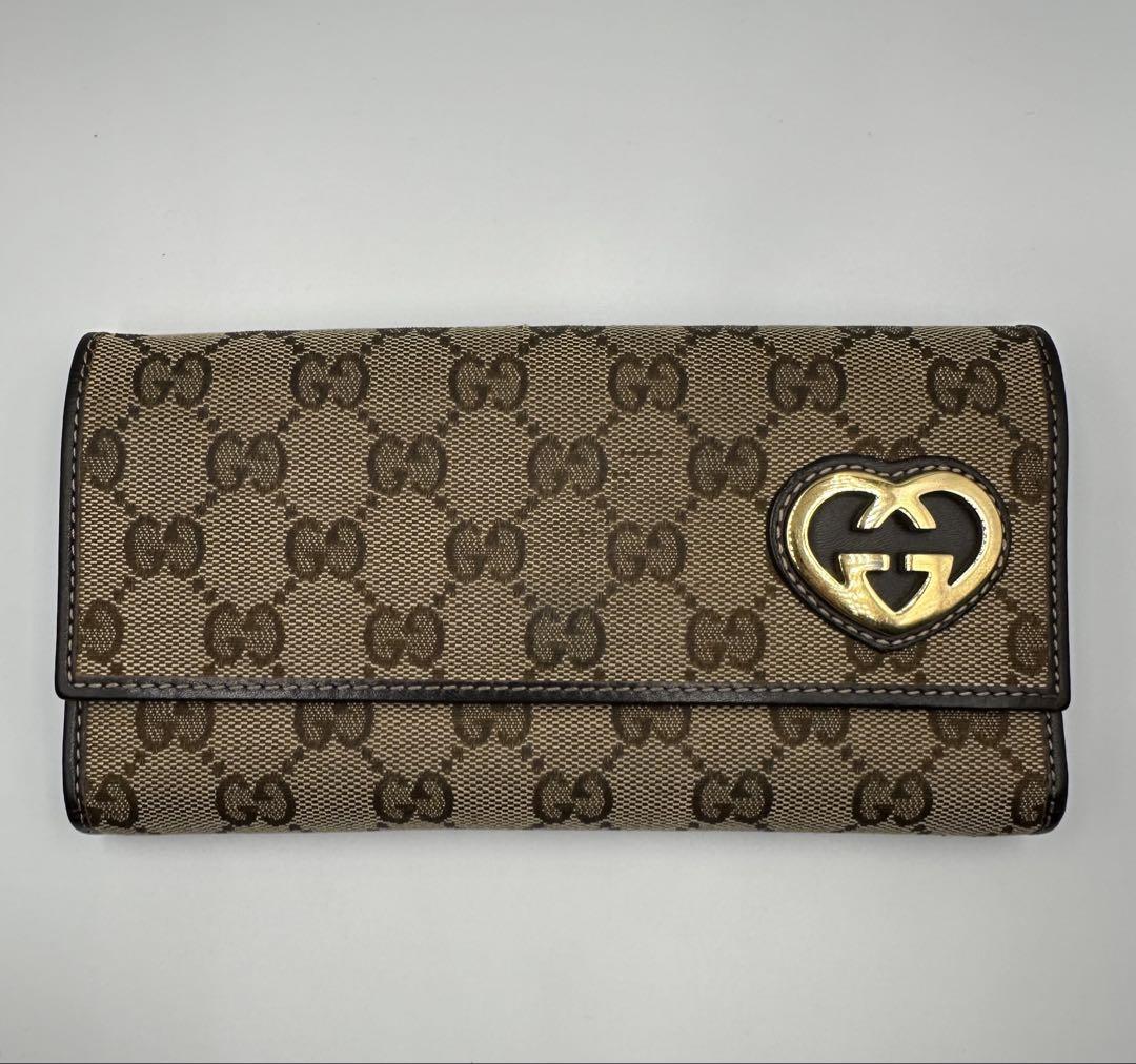【美品✨️】GUCCI グッチ ラブリーハート 長財布 GGキャンバス 二つ折り