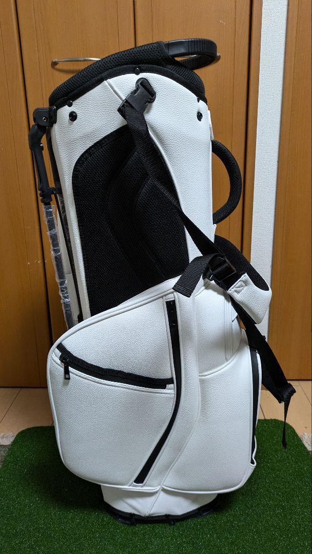 新品 ホワイト キャディバッグ スタンド付き 9型