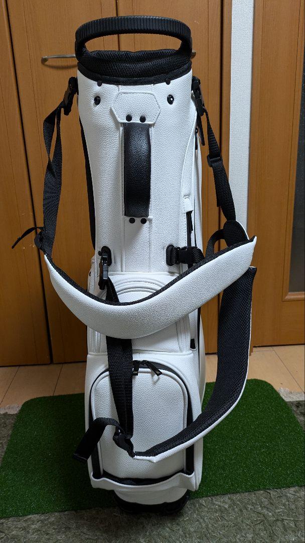 新品 ホワイト キャディバッグ スタンド付き 9型
