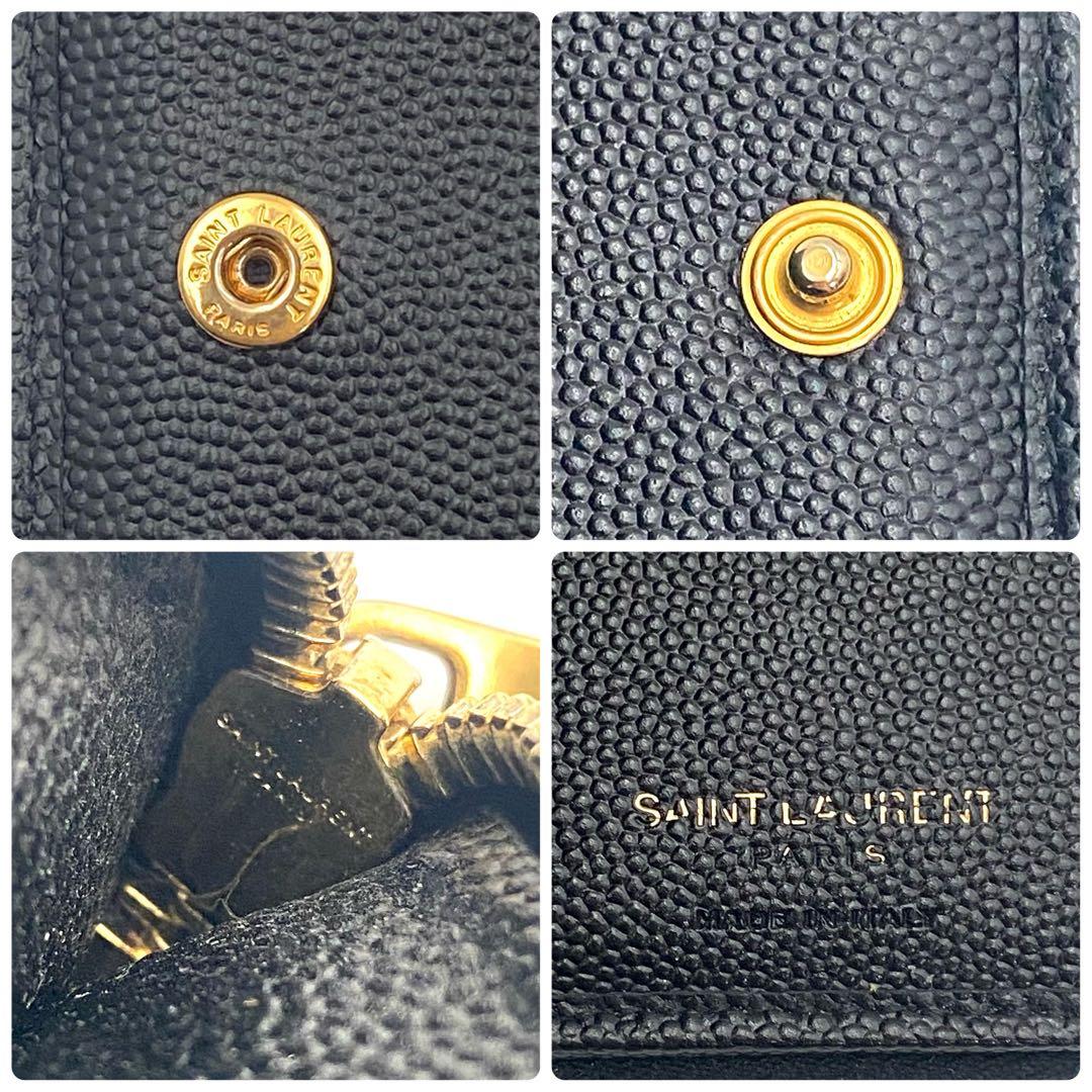 【美品】サンローラン カサンドラ キャビアスキン Vステッチ 二つ折り財布 箱付 【美品】サンローラン カサンドラ キャビアスキン Vステッチ 二つ折り財布 箱付