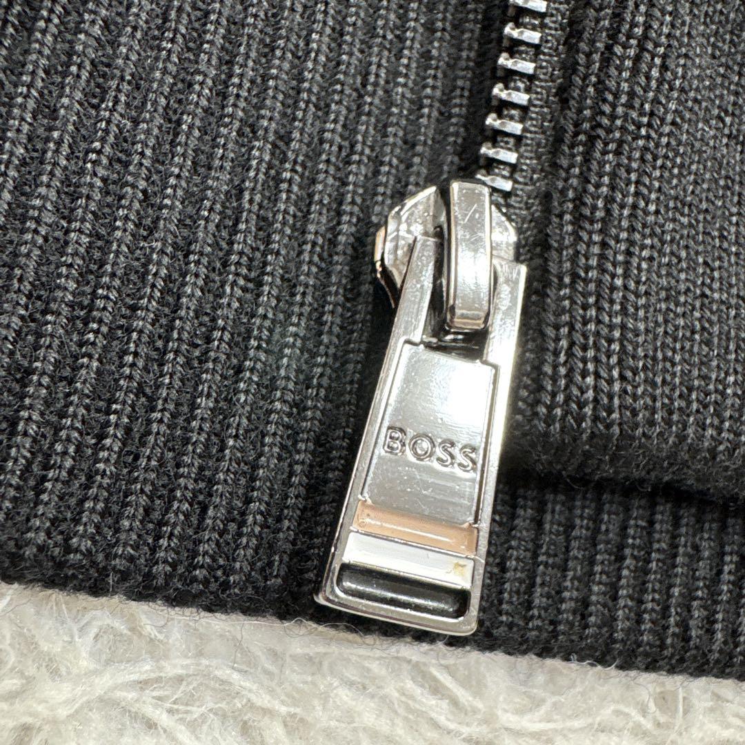 極美品 現行 ヒューゴボス ニット切り替え ジャケット ジップ