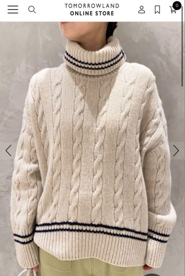 完売品　ファインウールライン タートルネックプルオーバー