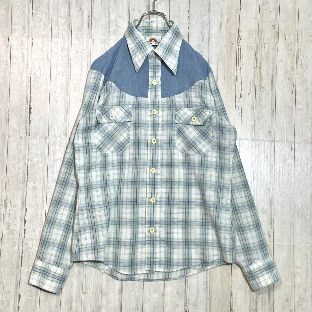 Vintage 70s SATURDAYS ウエスタン 長袖シャツ チェック