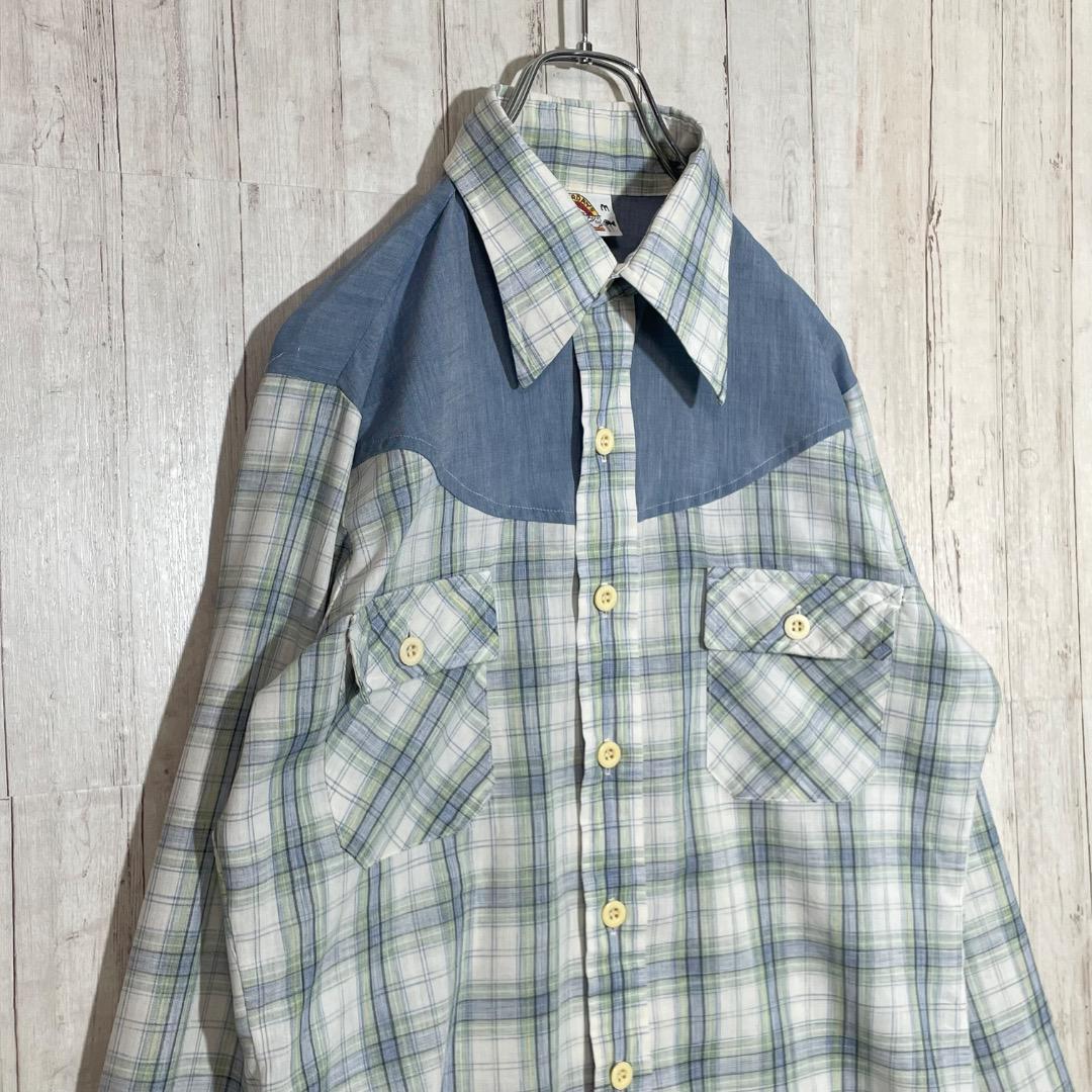 Vintage 70s SATURDAYS ウエスタン 長袖シャツ チェック