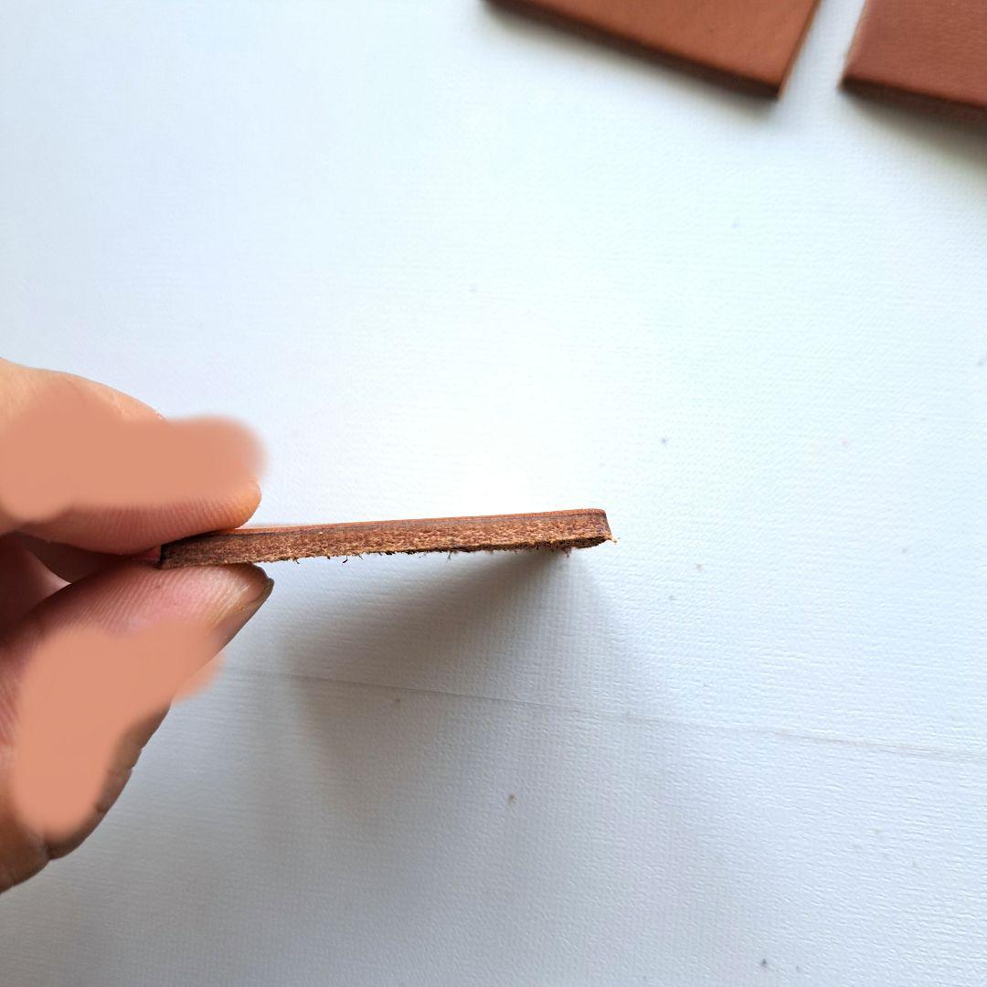 牛革 ヌメ ヌメ革 チョコ 丸タグ 4cm 20枚 革ハギレ レザー
