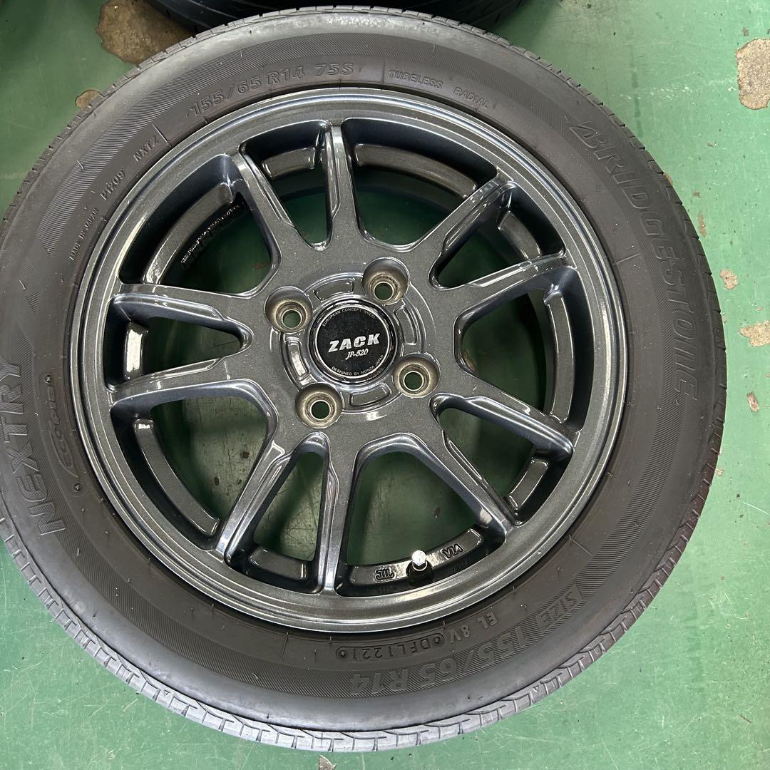 中古アルミ＆タイヤ155/65R14レグノ/14X4.5軽自動車用4本セット