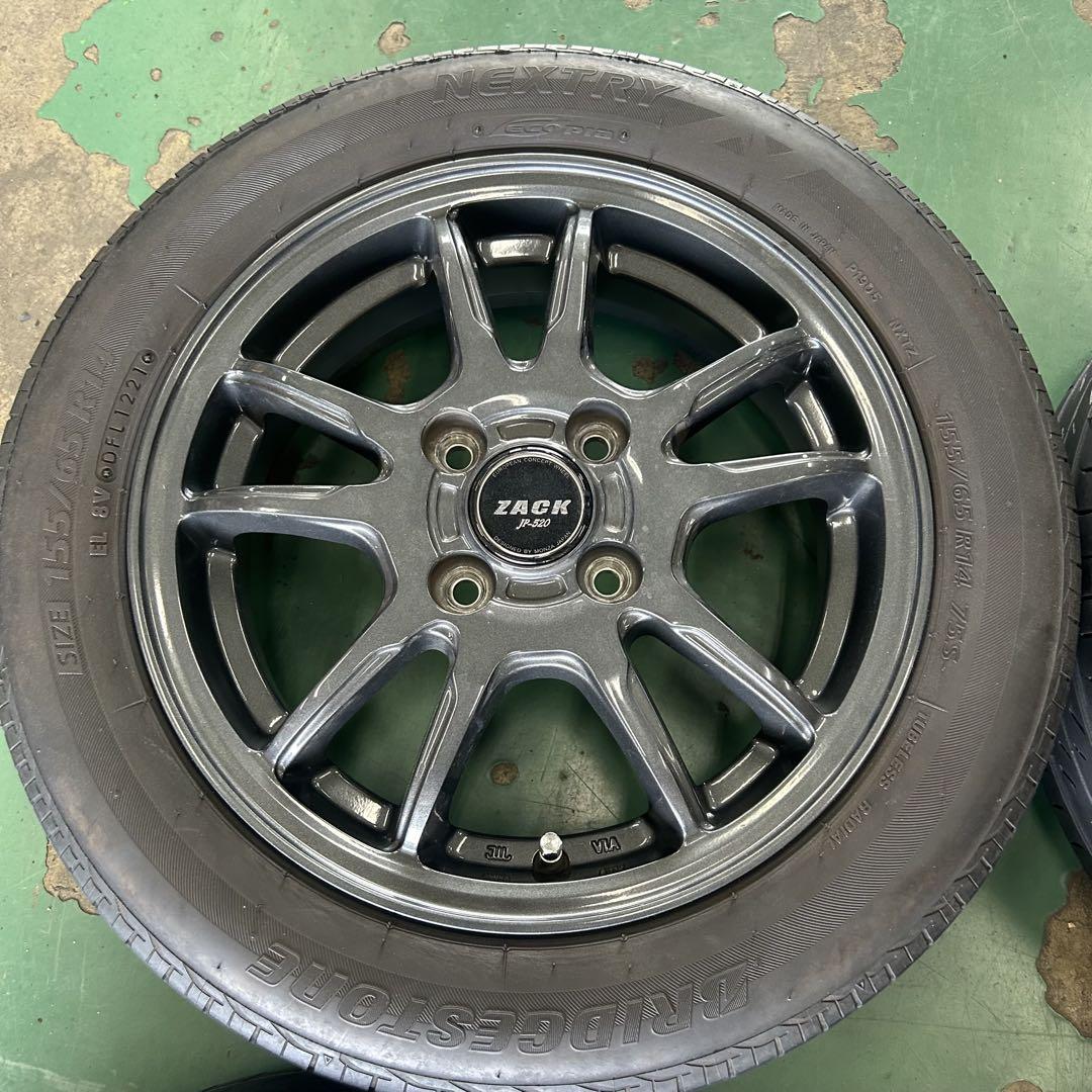 中古アルミ&タイヤ155/65R14/14X4.5　軽自動車用4本セット