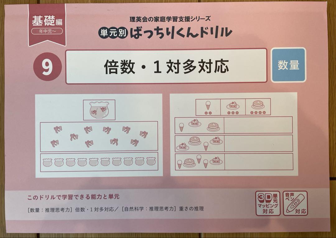 ばっちりくんドリル 10倍数・1対多対応他　計9冊 10 単元別ばっちりくんドリル 倍数・1対多対応(応用編)｜小学校
