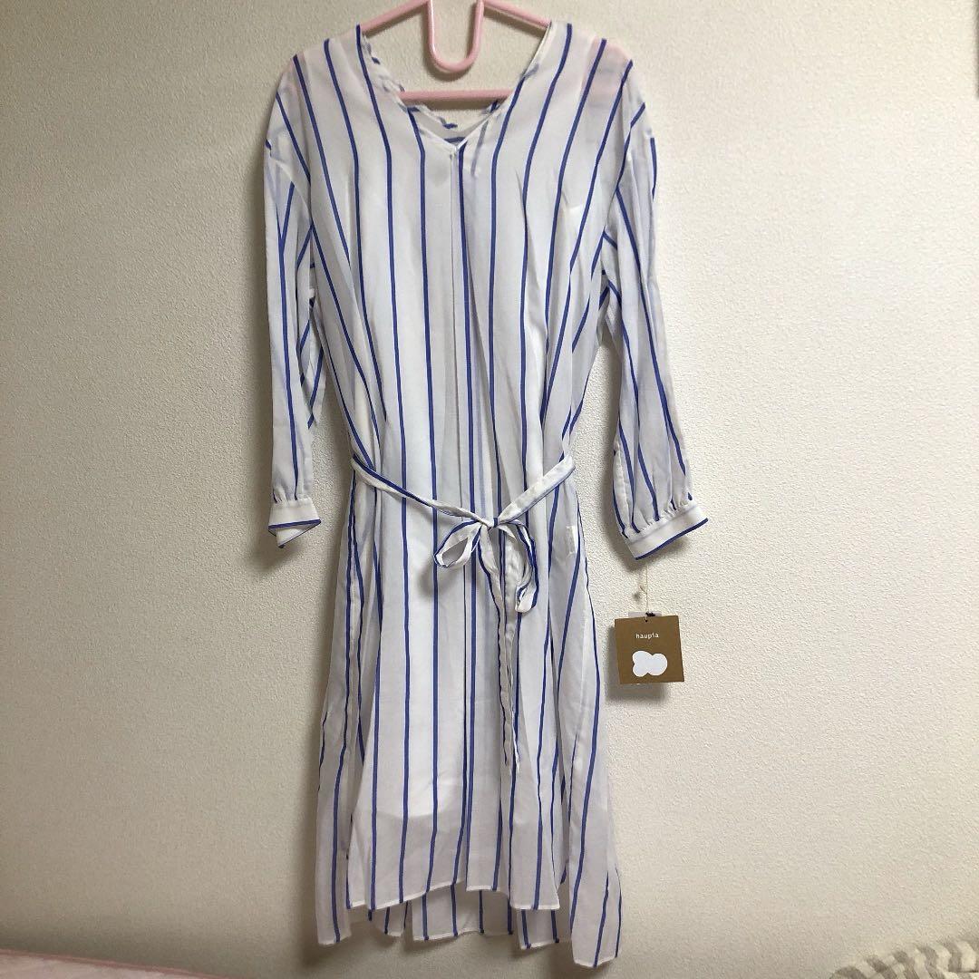 新品☆ハウピア ストライプ ロングワンピース
