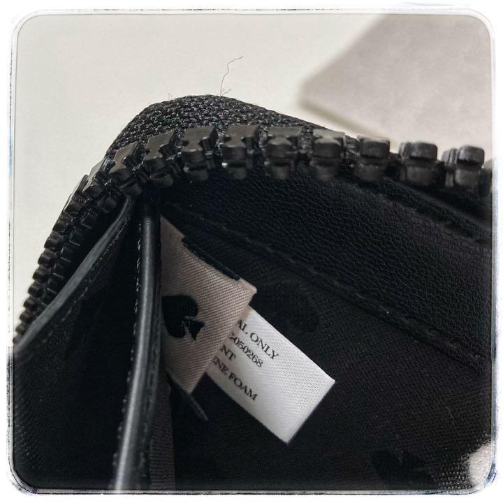 があって 未使用品 黒リボン柄 ラッキーアイテム pRBwg-m44608843612 katespadeNewYork 長財布 ☺ブランド