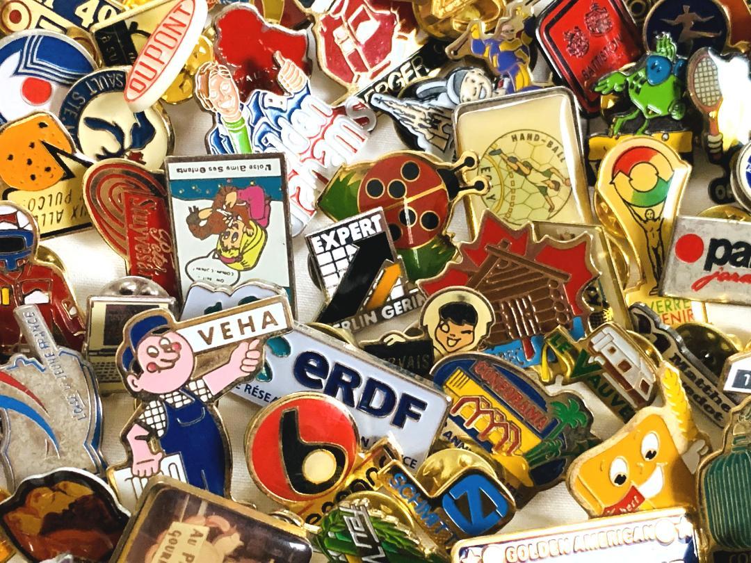 32702 フランス雑貨 フレンチ ピンバッジ200個セット ピンズ まとめ売り