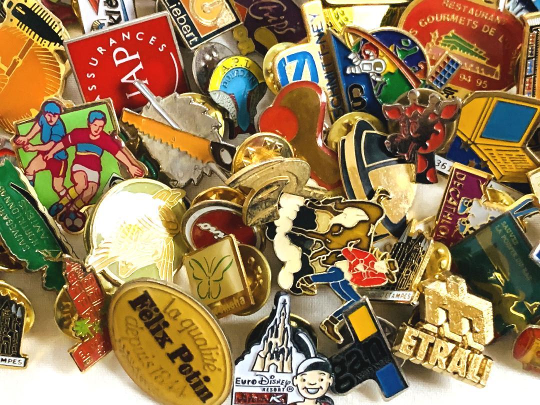 32702 フランス雑貨 フレンチ ピンバッジ200個セット ピンズ まとめ売り