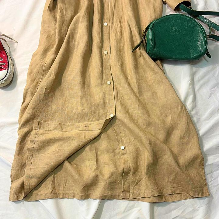 URBAN RESEARCH DOORS リネン100％マキシ丈ロングシャツOP