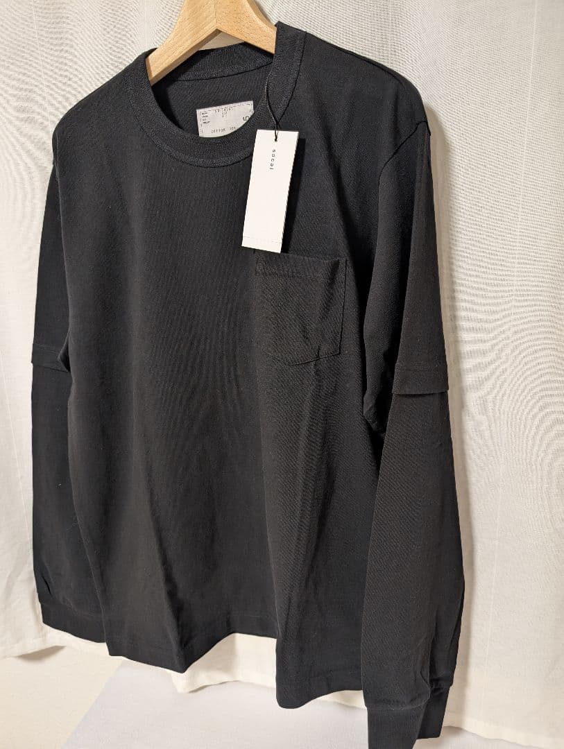 新品 sacai サカイ ロンT 黒 メッセージ 希少4 完売品