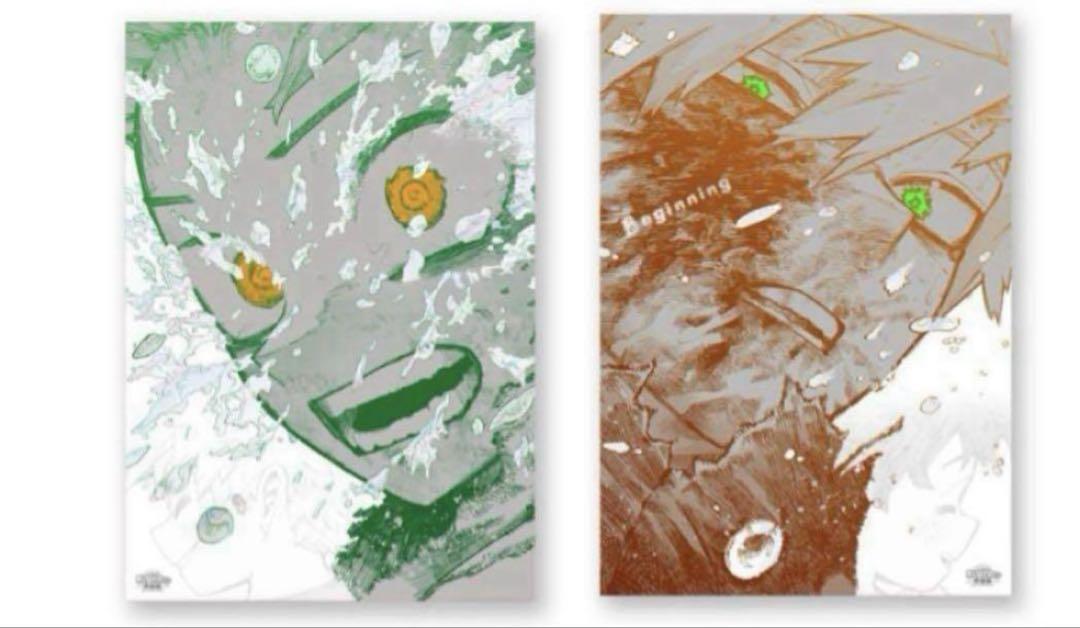 ヒロアカ原画展 ポスター 緑谷 爆豪 The Beginning ヒロアカ 原画展 ポスター 爆豪 緑谷 beginning バッジ アクリル