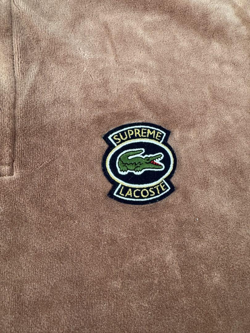 Supreme Lacoste ポロシャツ ベロア　L ピンク