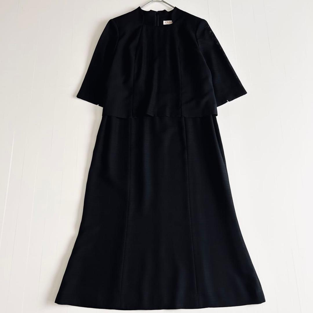 美品✨大きいサイズ15号 Chloe ブラックフォーマル ワンピース 高級礼服 美品✨大きいサイズ15号 Chloe ブラックフォーマル ワンピース