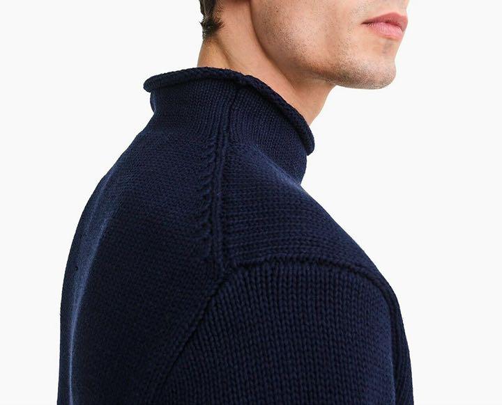 SALE豊富な JCREW ロールネックニット ネイビー Mコットン100% hvYSr-m44632706212 USA 新品 得価NEW