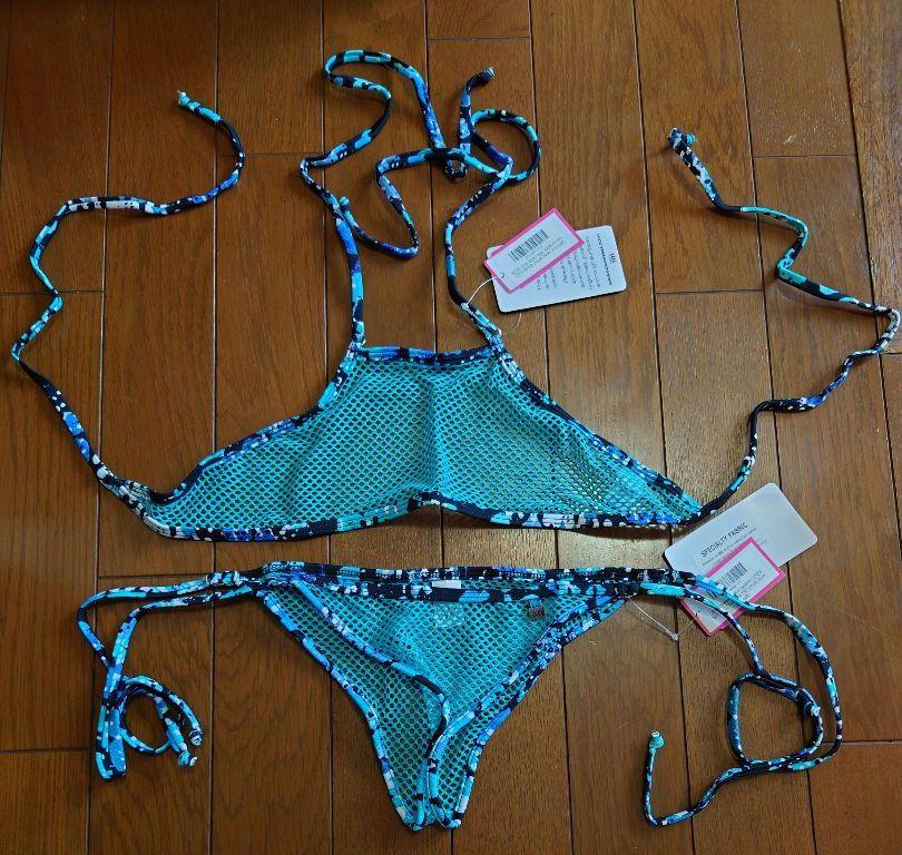 Wicked Weasel シースルーマルチブルーメッシュビキニ水着