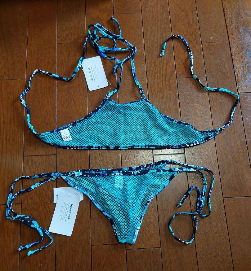 wicked weasel ピーコックブルー水玉シースルーワンピース水着 wicked weasel ピーコックブルー水玉シースルーワンピース水着