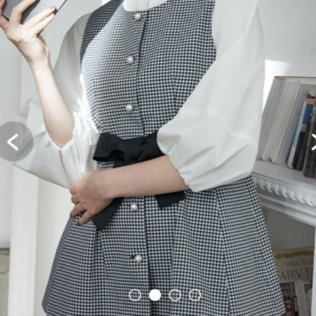 maglie le cassetto ノースリーブ　黒チェック　美品　日本製 maglie le cassetto ノースリーブ 黒チェック 美品 日本製