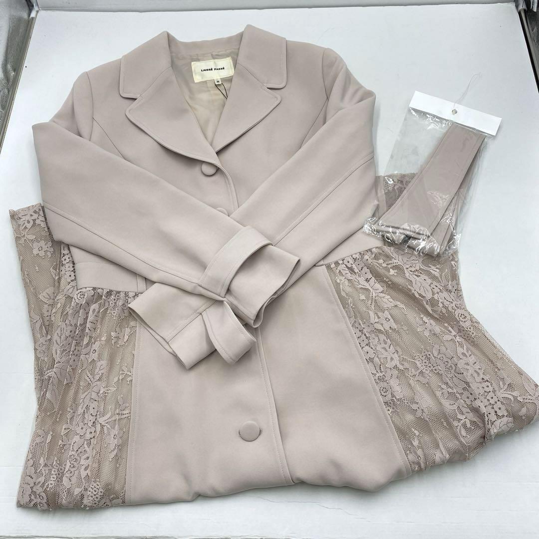 72◇LAISSE PASSE レースプリーツトレンチコート TS0822-10 72◇LAISSE PASSE レースプリーツトレンチコート TS0822-10