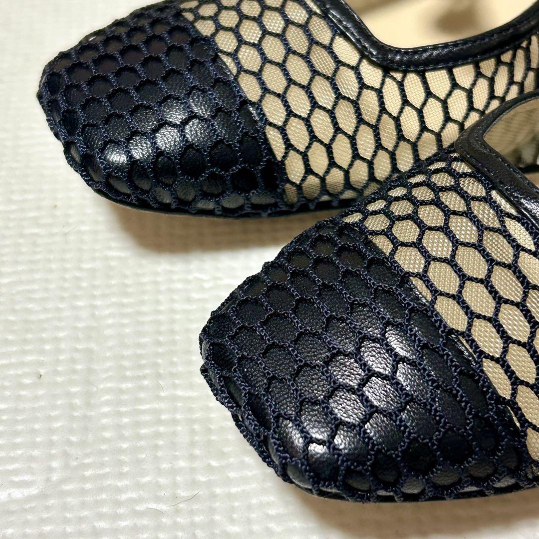 JIMMY CHOO パンプス パール メッシュ ジミーチュウ 37.5 黒