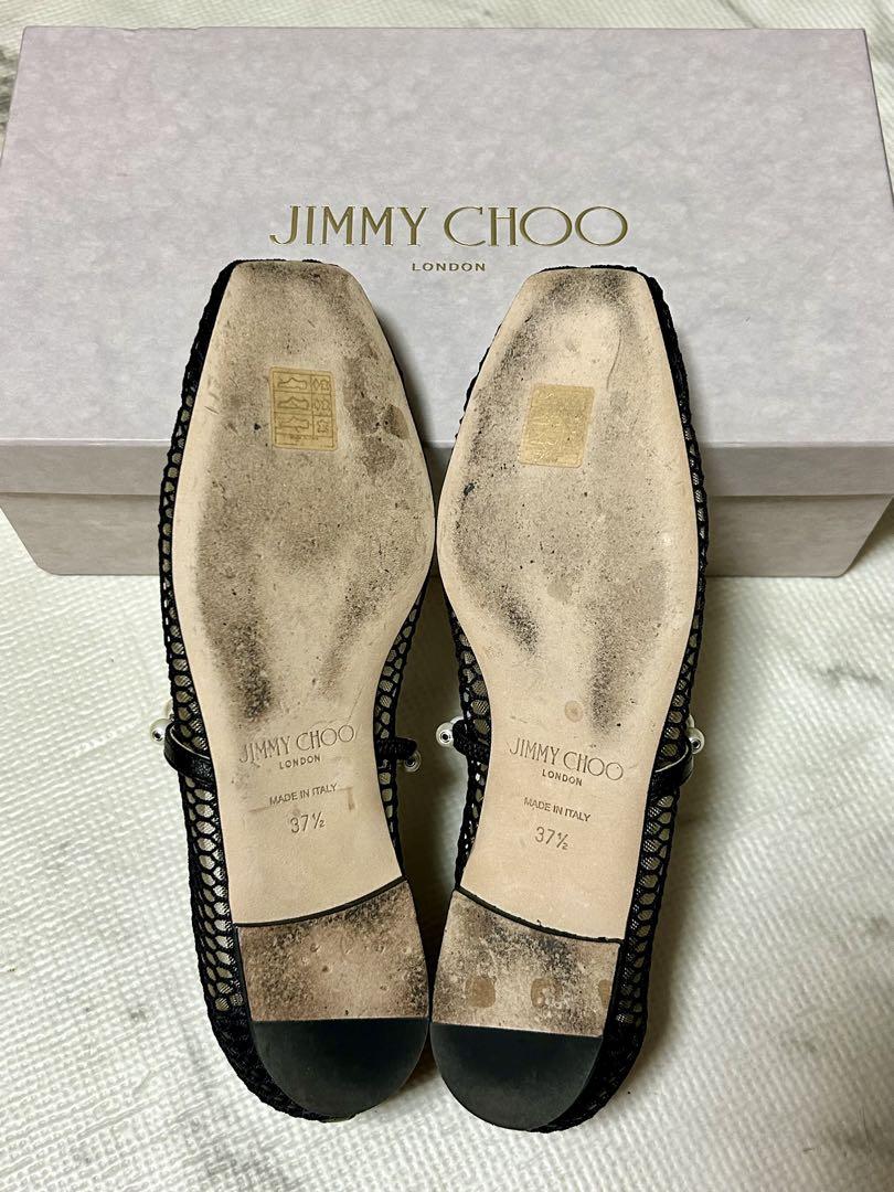 JIMMY CHOO パンプス パール メッシュ ジミーチュウ 37.5 黒
