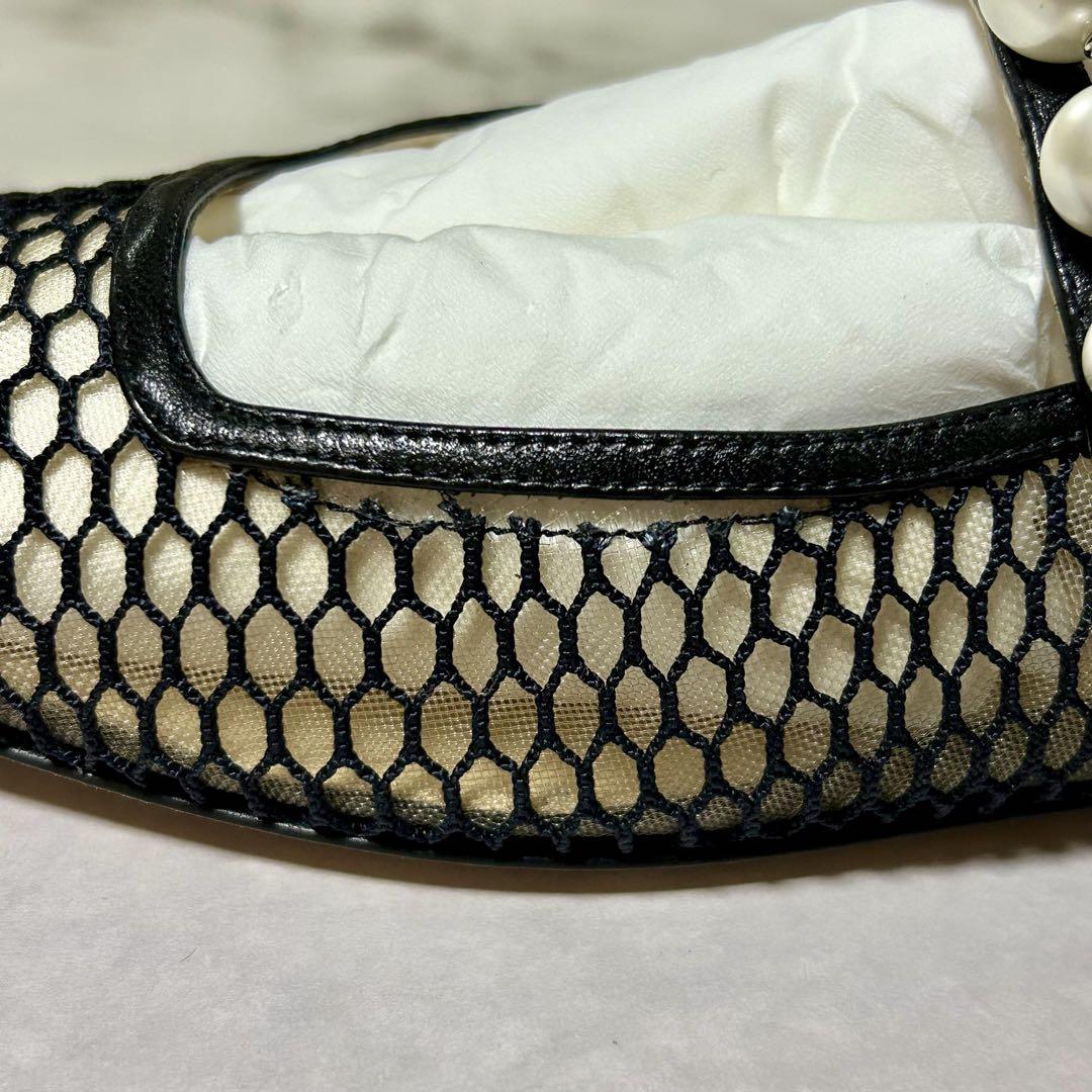 JIMMY CHOO パンプス パール メッシュ ジミーチュウ 37.5 黒