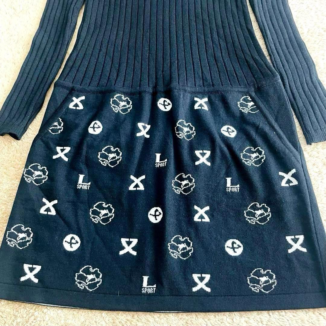 超特価セール開催！！ ✨タグ付き未使用✨レオナール リブ編み×ブランドロゴ ニット ワンピース