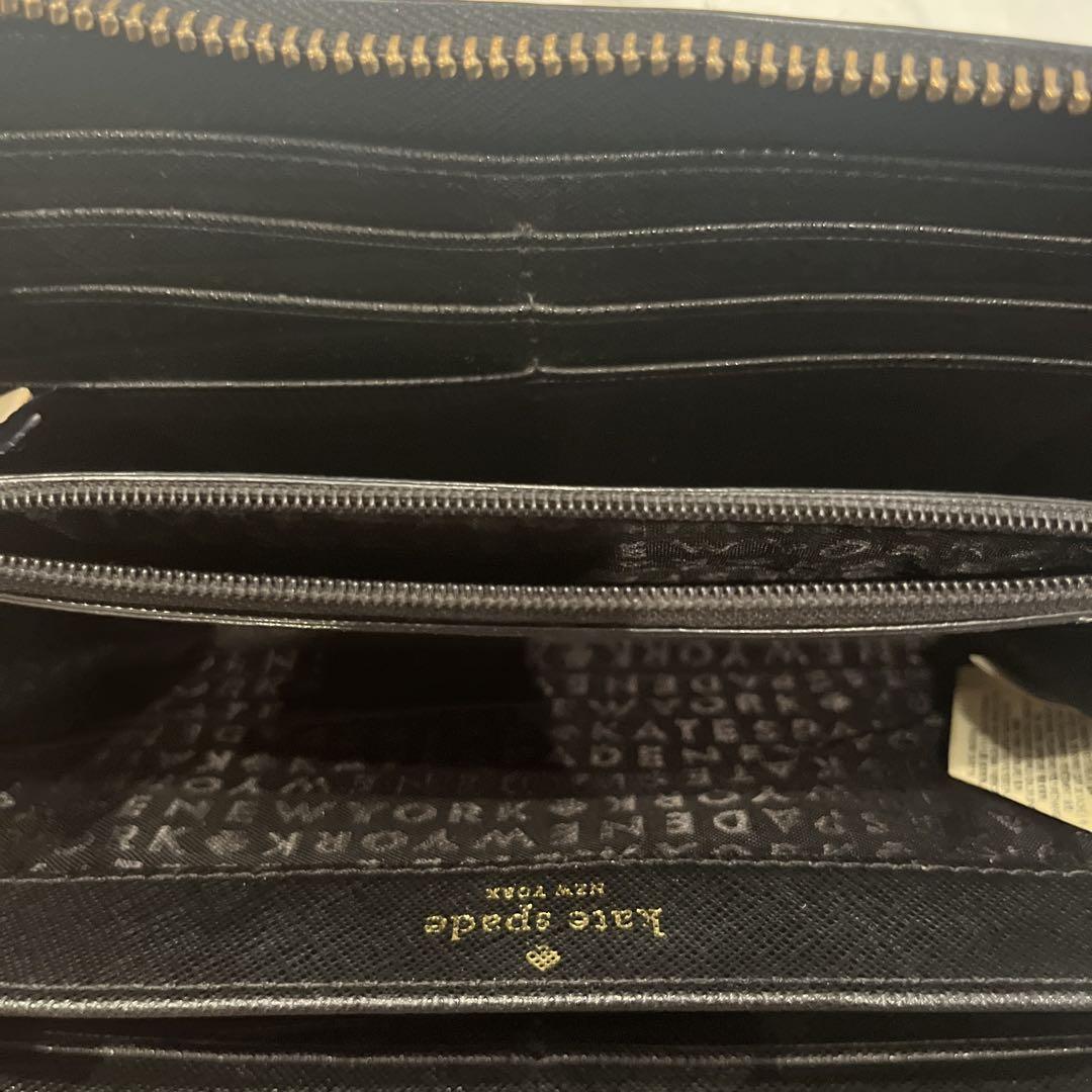 新品未使用】kate spade ブラック 長財布 リボン付き