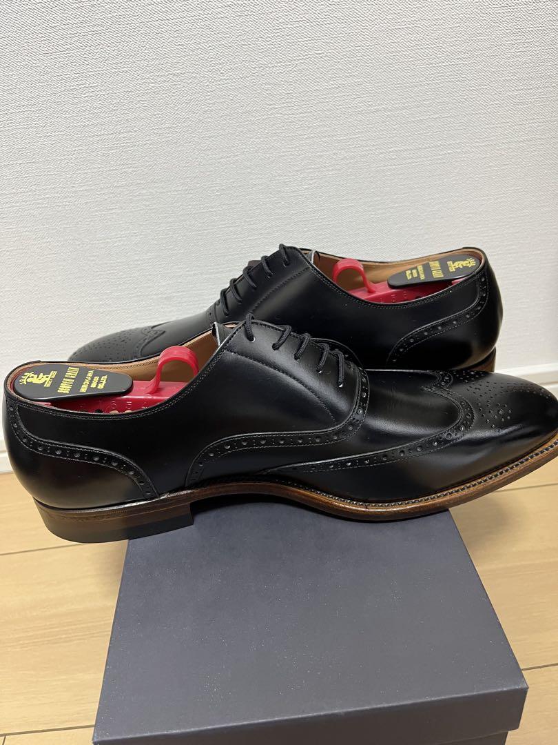 【未使用/26.5cm】スコッチグレイン、ストレートチップ、黒！高級モデル！