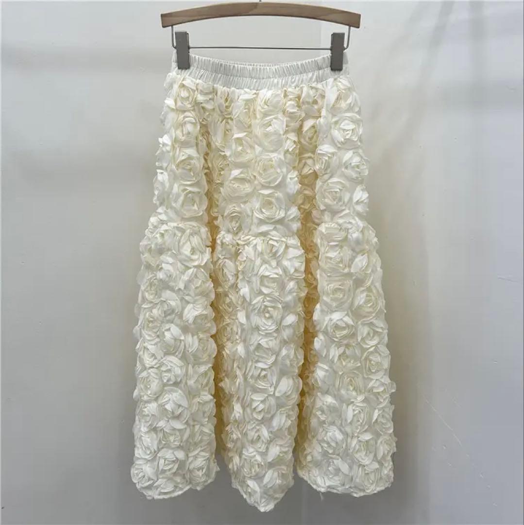 Rose puff skirt アイボリー SIZE
