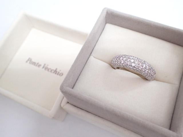 美品 ポンテヴェキオ K18WG ダイヤ計1.70ct デザイン リング 指輪
