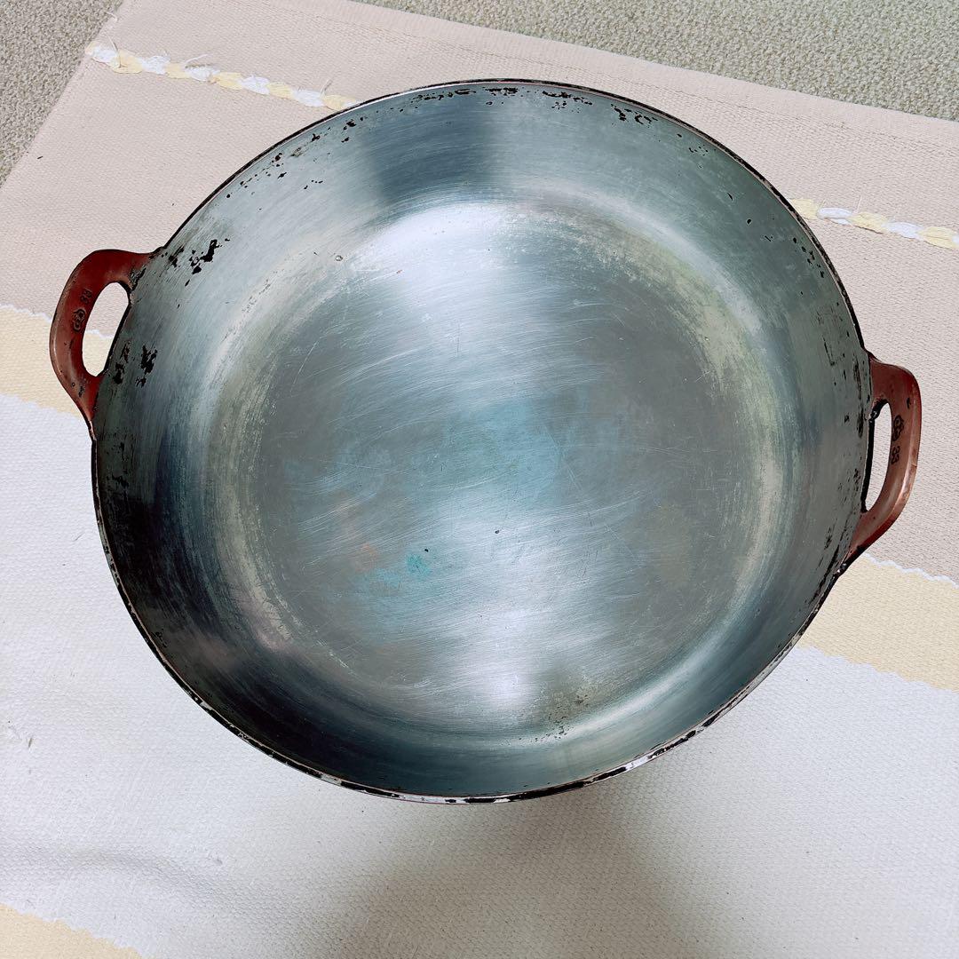 EBM製 銅 プレス 揚鍋(ハンドル一体)(板厚3.0mm) 33cm
