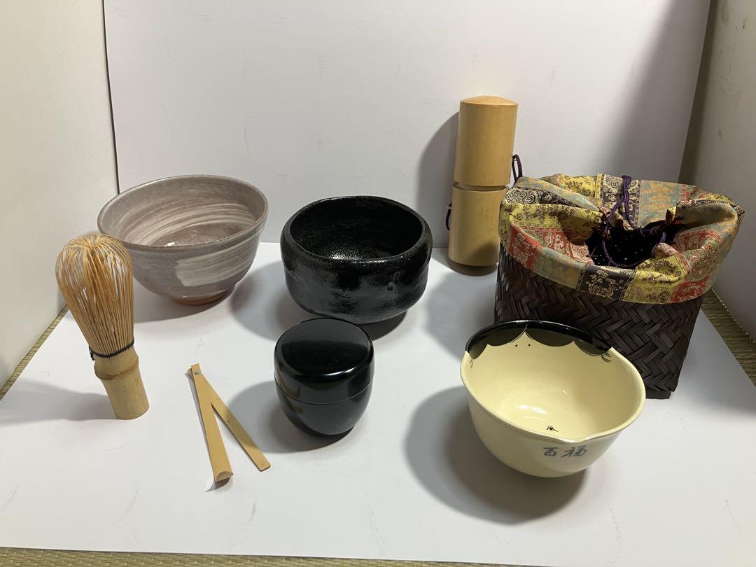 抹茶野点籠セット茶碗3個茶筅入り 抹茶野点籠セット茶碗3個茶筅入り - メルカリ