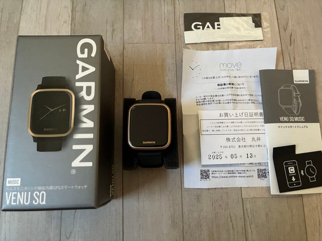 Garmin スマートウォッチ VENU SQ MUSIC 黒×ゴールドGARMIN