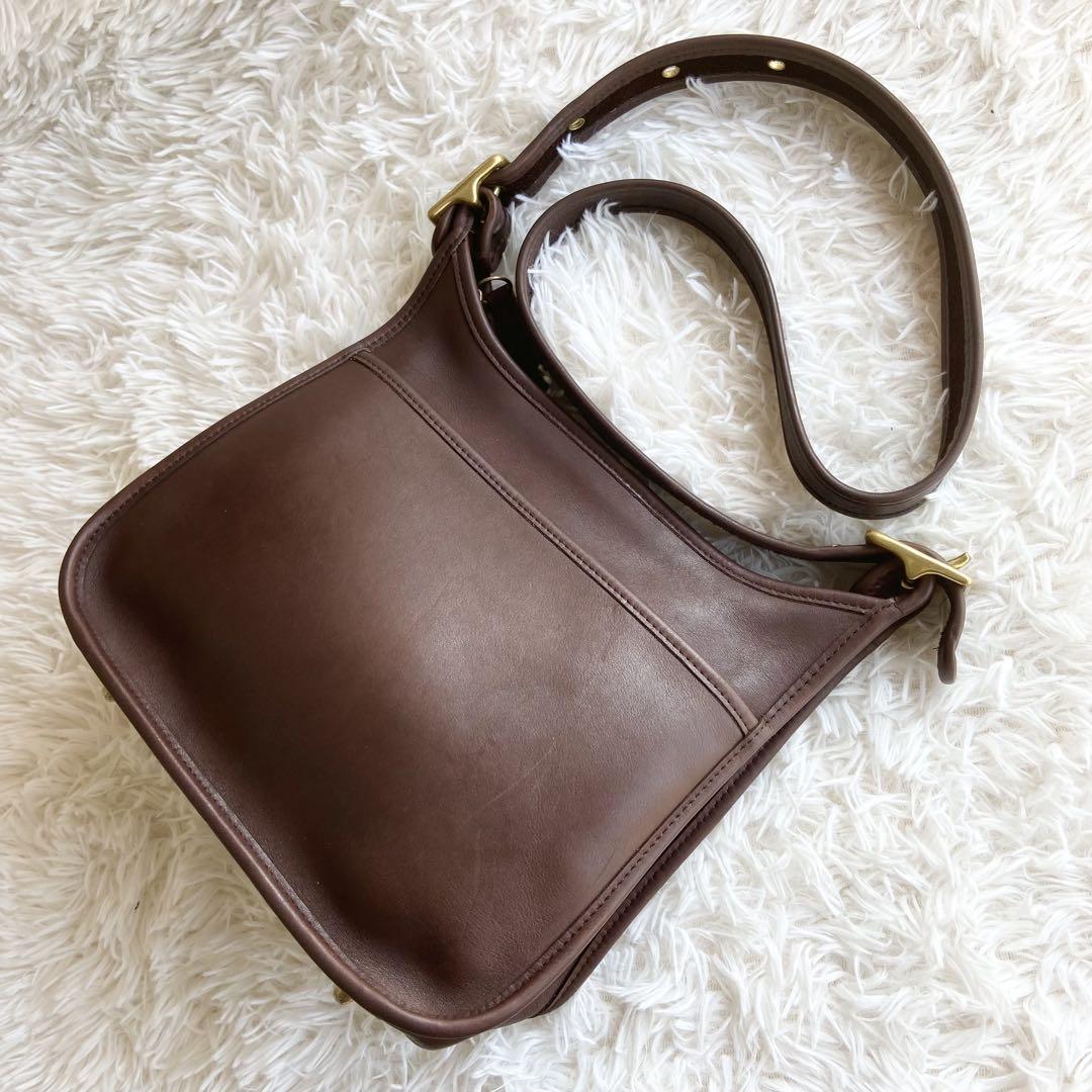極美品 オールドコーチ ショルダーバッグ レザー ダークブラウン - メルカリ