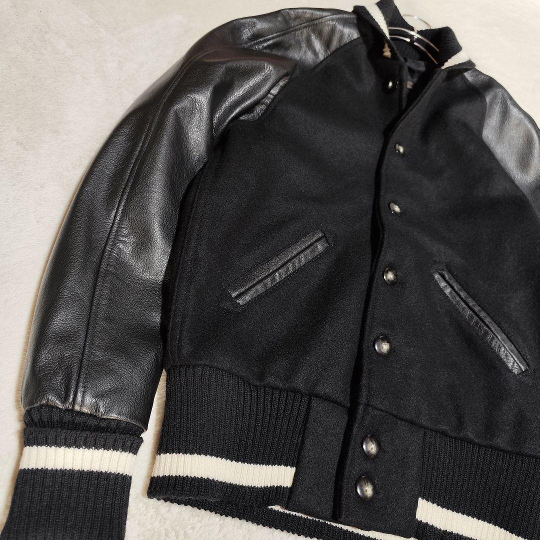 スクーカム ✦ レザー 切替 スタジャン レターマン 黒M SKOOKUM KANDAIZUMI_COM