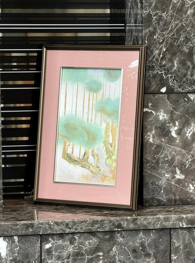 日本画 大家のアートレリーフ 奥村土牛 「北山杉」