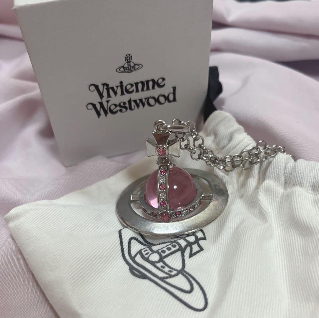 Vivienne Westwood ミディアムオーブ ネックレス ピンク Vivienne Westwood｜ミディアムオーブネックレス シルバー