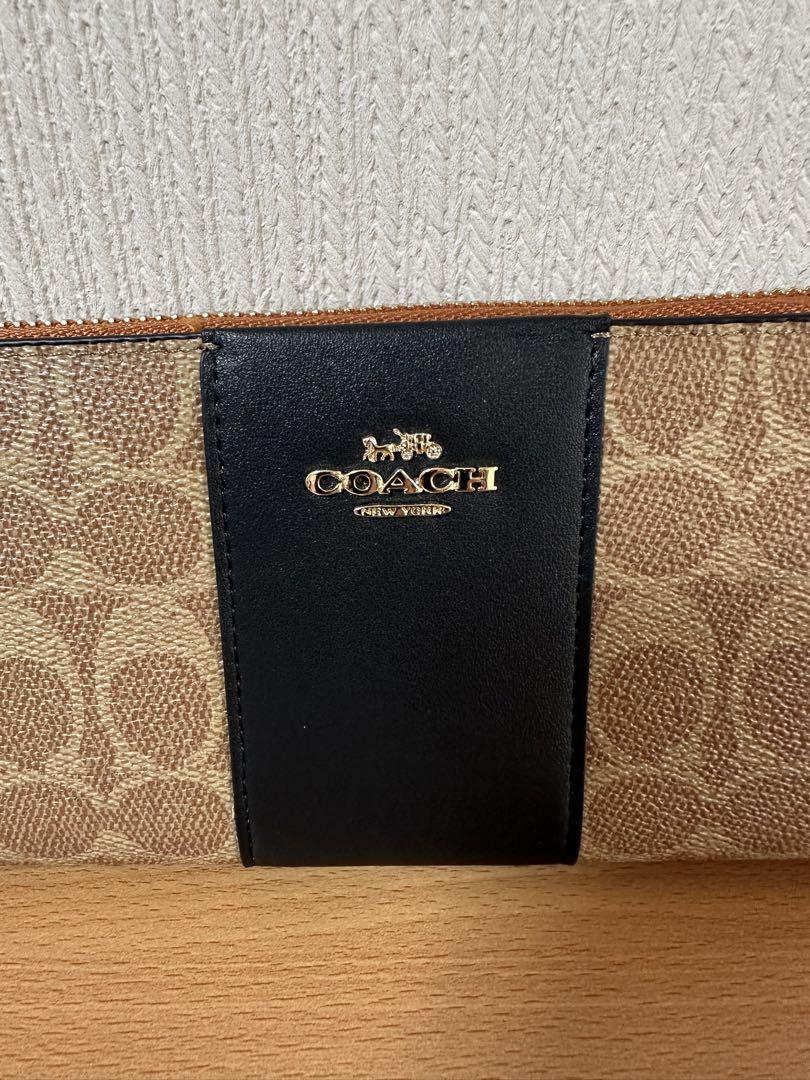 ☆新品未使用品✨✨COACH シグネチャー 長財布FCW947 タン×ブラック