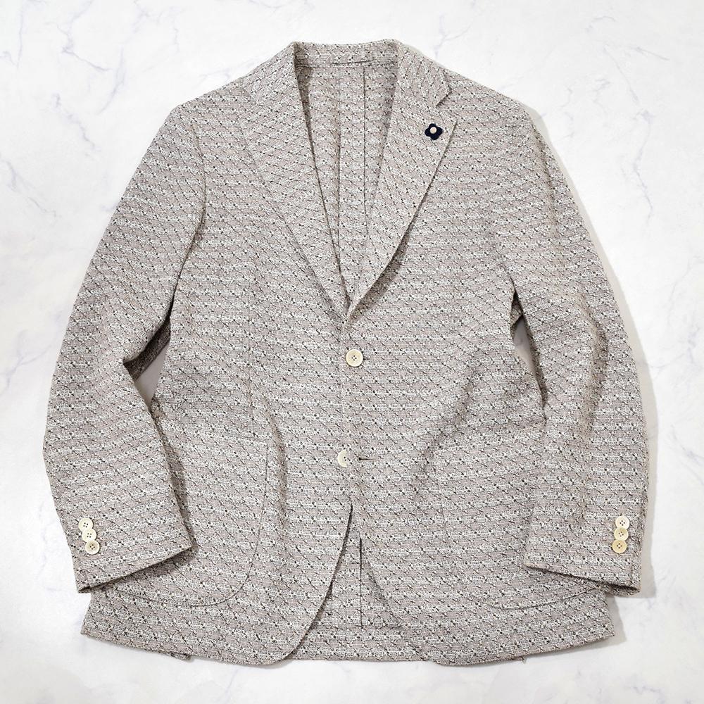 LARDINI JK903Q コットンリネン サマーツイードジャケット 段返り