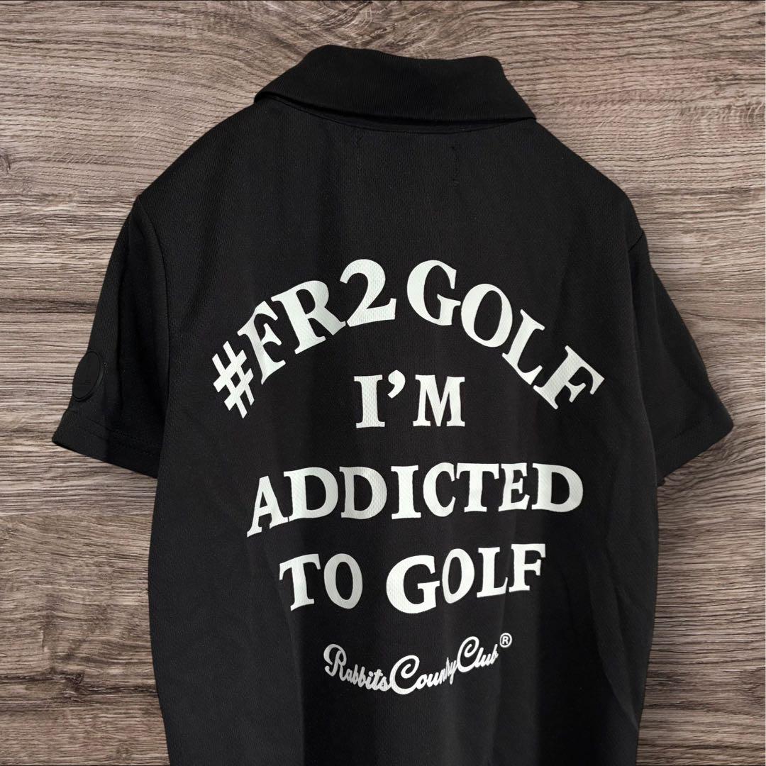 FR2 GOLF エフアールツー ゴルフ ブラックポロシャツ