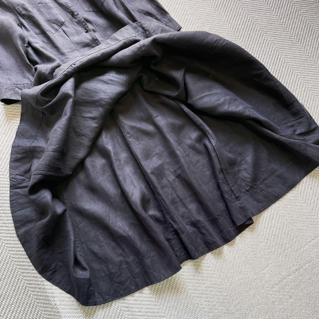 美品 マーガレットハウエル リネン100% ドレスシャツワンピース