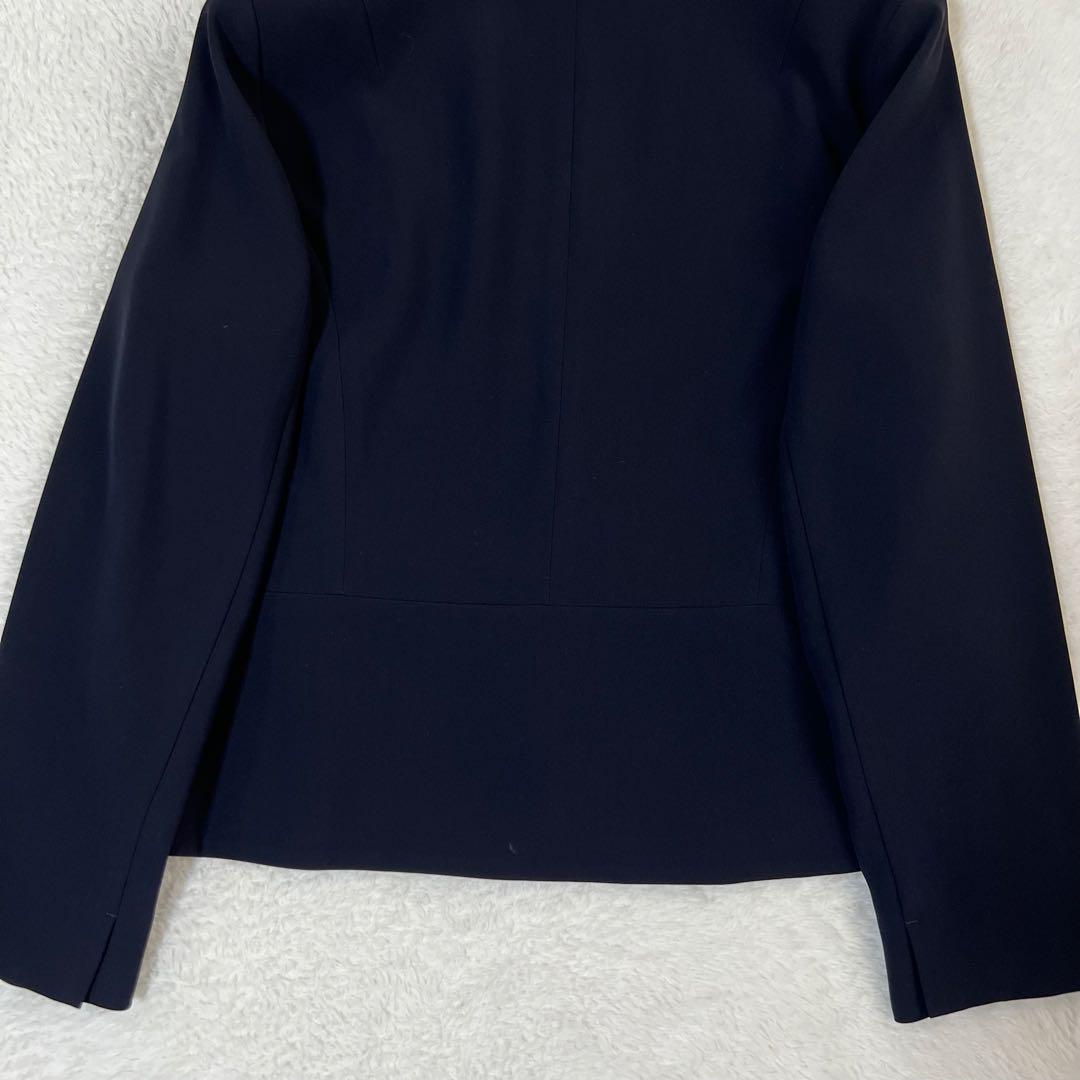 23区✨大きいサイズ ノーカラージャケット Vネック 濃紺 46 3XL 洗える