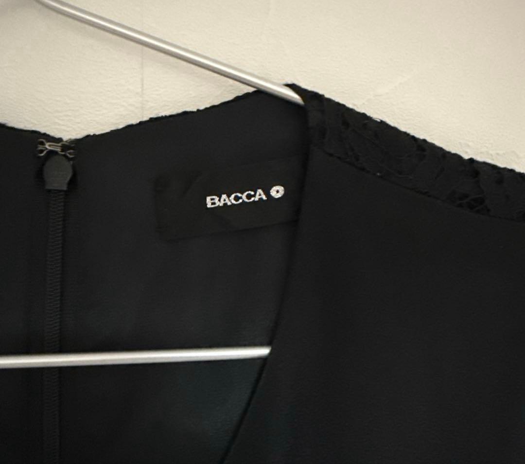 【BACCA】レース切替ワンピース　ブラック36size 9号サイズ