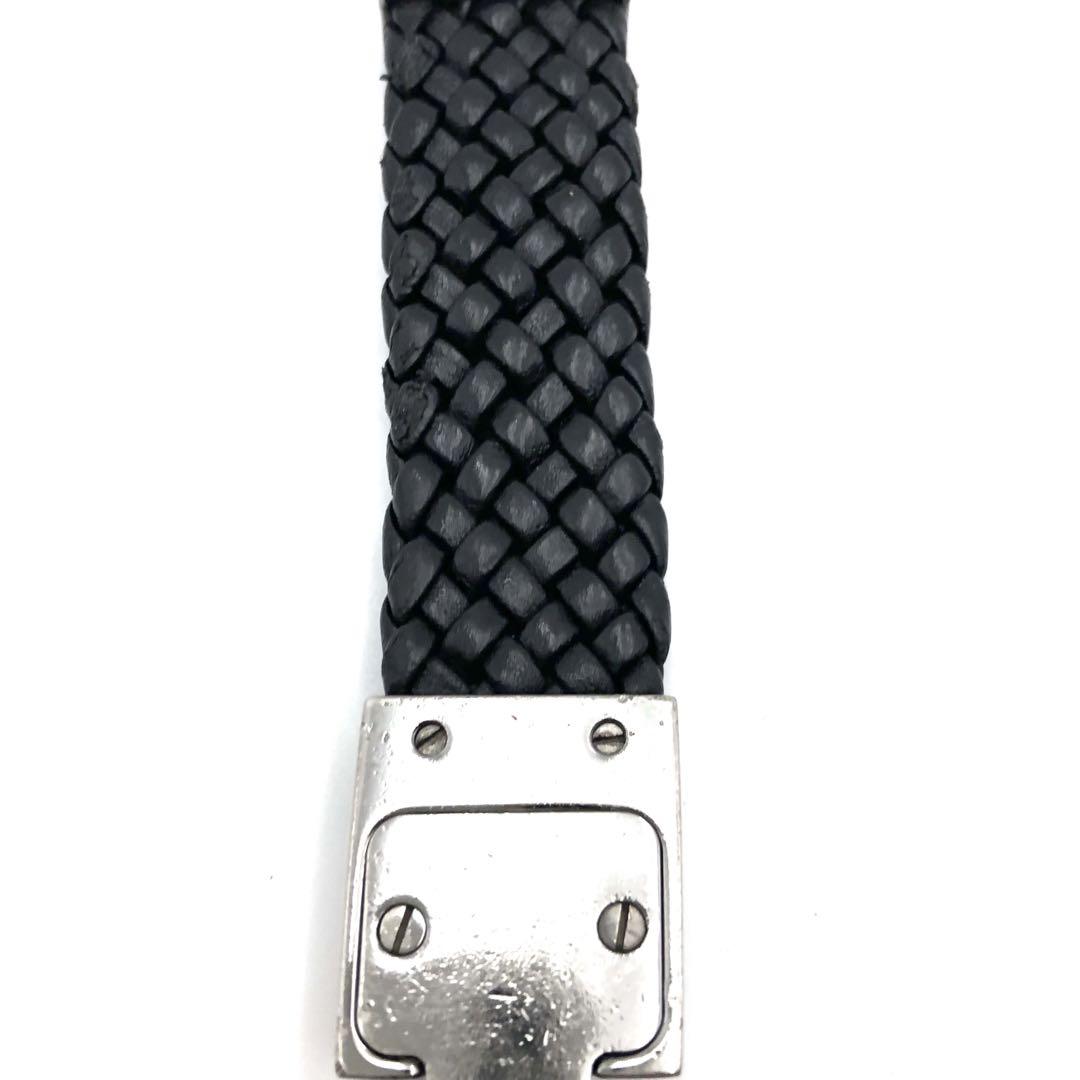 グッチ GUCCI キーリング レザー 編み込み ブラック 黒