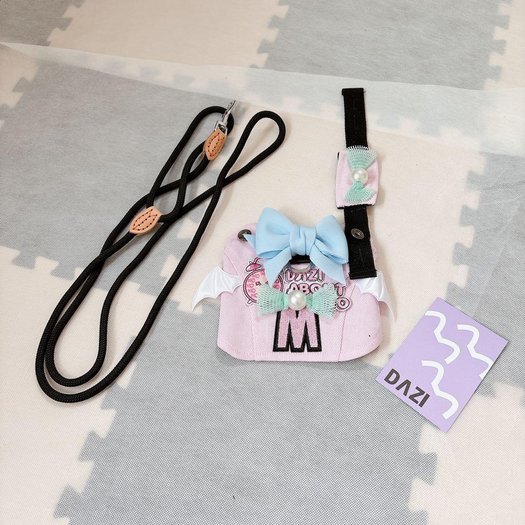 XS 犬用 ハーネス 胴輪 リボン ピンク 可愛い リード 散歩 犬 ドッグ